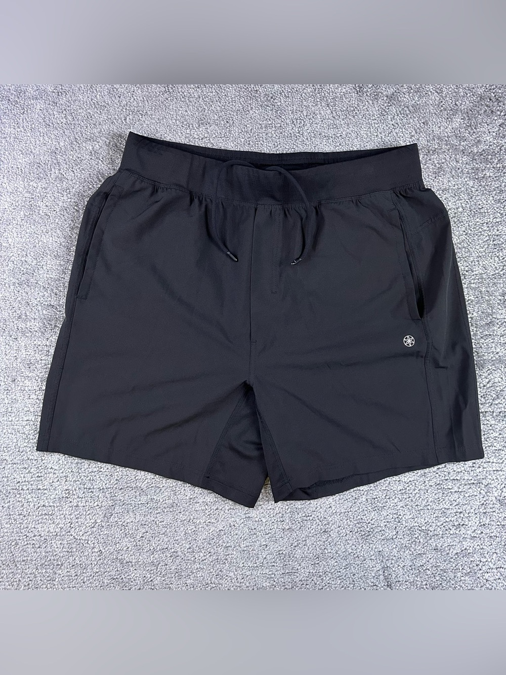 GAIAM Men’s Gym/Athletic Shorts Black L Drawstring 7” Inseam Workout Running